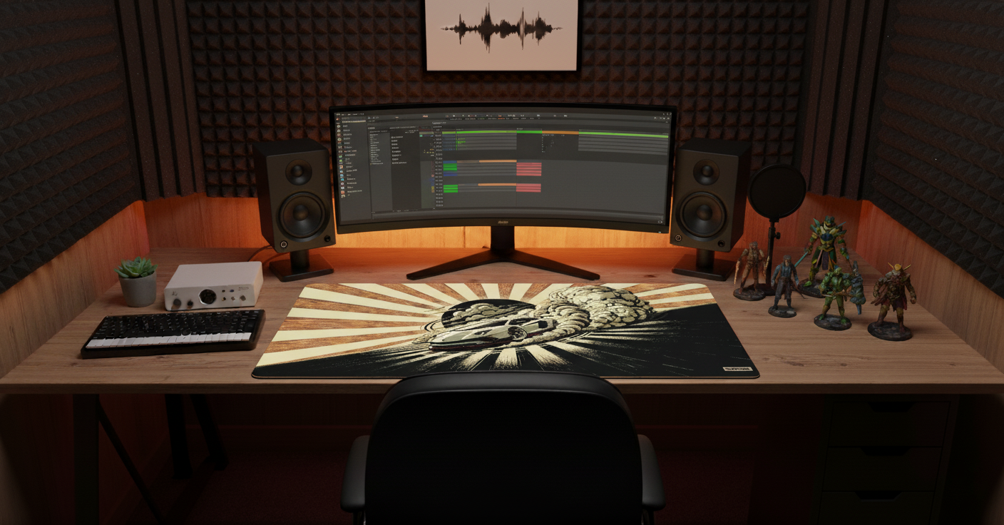 Drift King's Sunset | Extended Gaming Mousepad - LAMBO Desk Mat