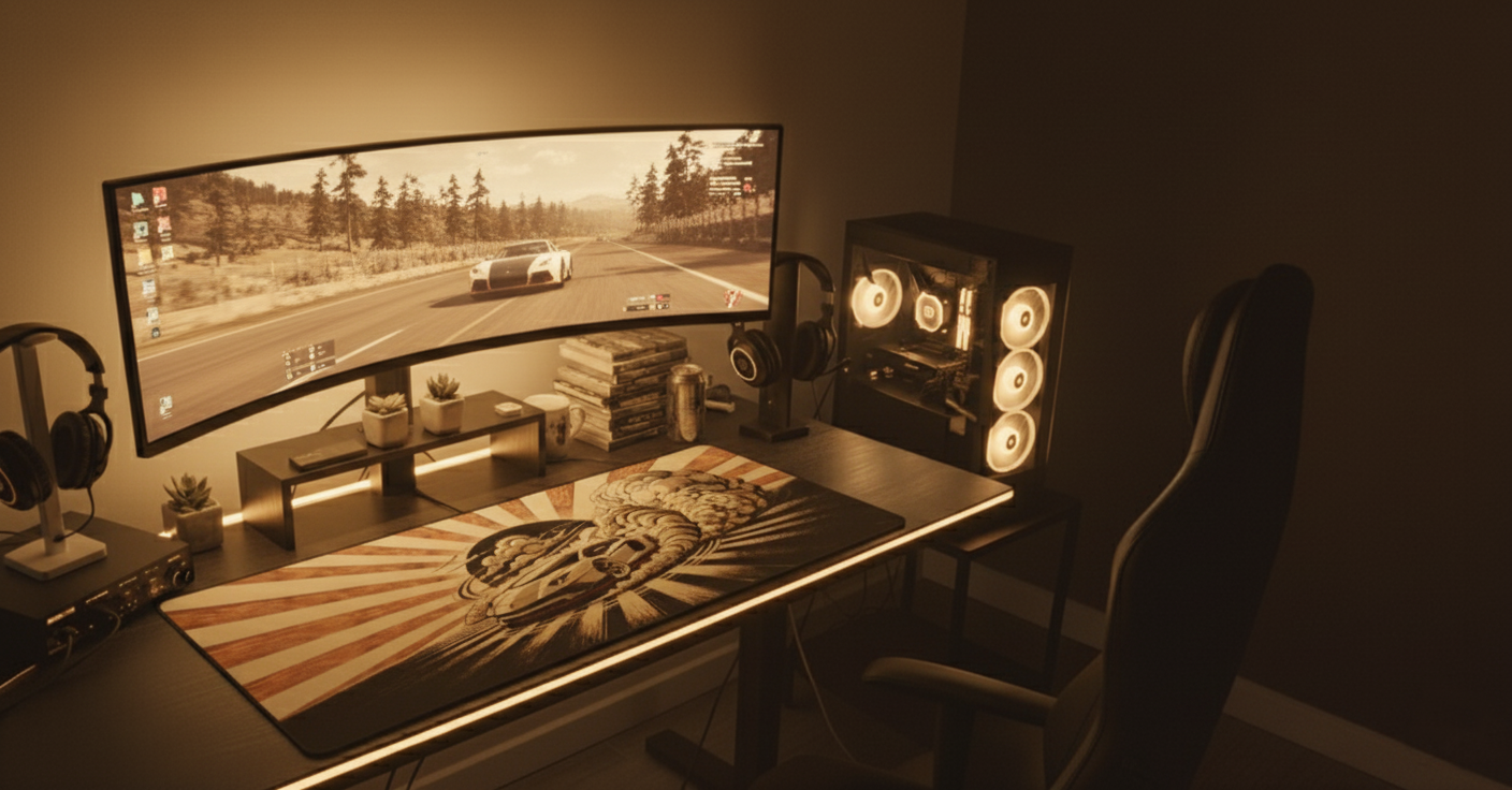 Drift King's Sunset | Extended Gaming Mousepad - LAMBO Desk Mat - Image 5