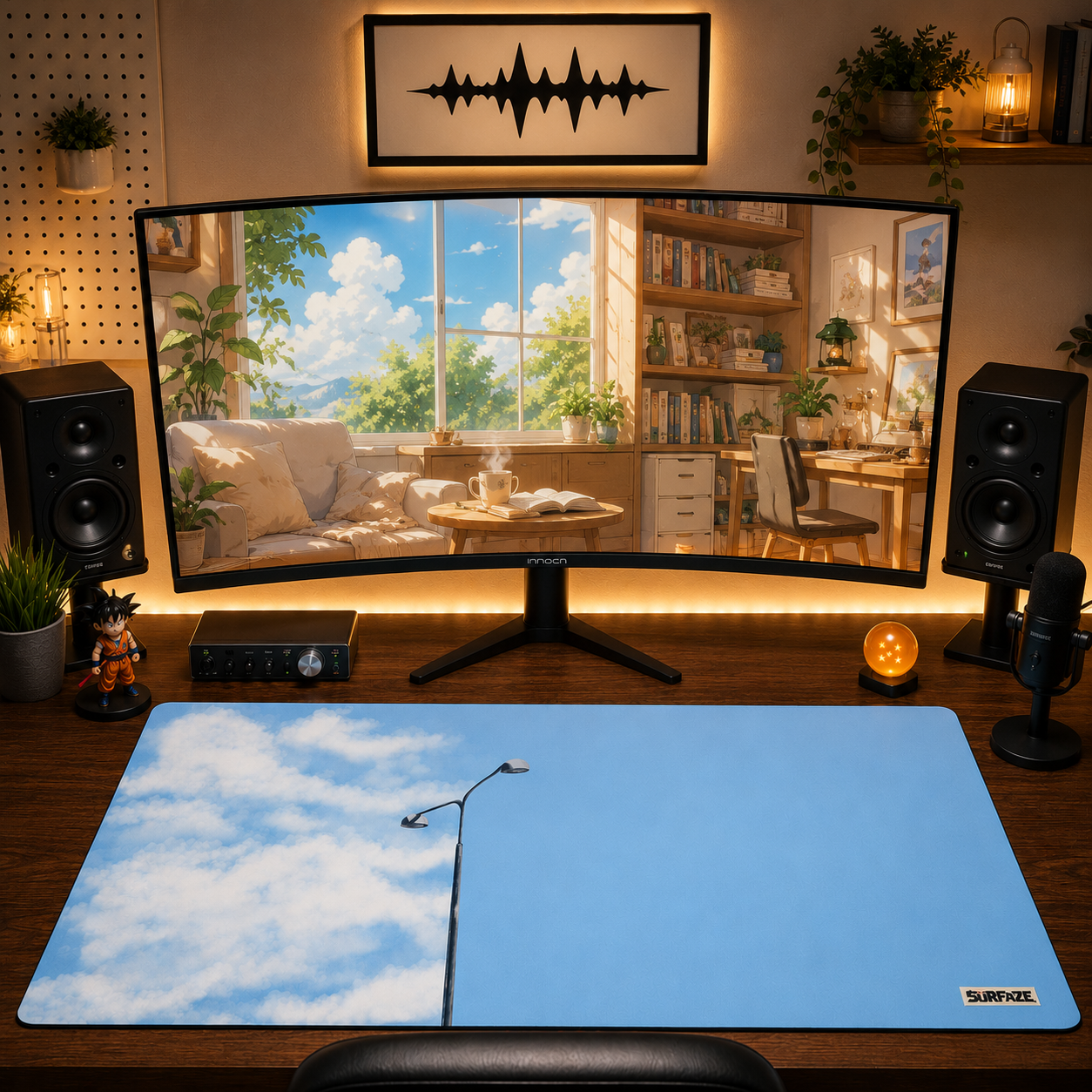 DAYDREAM | Extended Minimalist Sky Desk Mat | Aesthetic Cloudscape Mouse pad