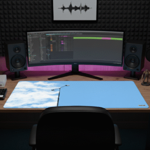 DAYDREAM | Extended Minimalist Sky Desk Mat | Aesthetic Cloudscape Mouse pad