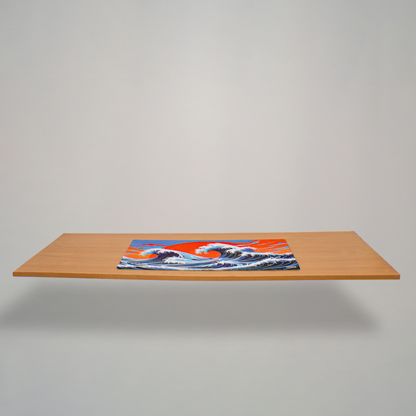 CRIMSON WAVE | Abstract Japanese Desk Mat | Extended Gaming Mouse pad - Image 5