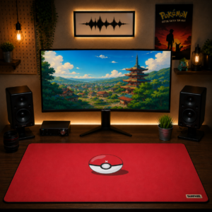 The Original Catch | Red & White Minimalist Gaming Mousepad | Pokemon Inspired