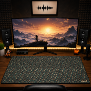 CALAVERA CLASH: TOXIC BLOOM | Green & Red Skull Pattern Extended Desk Mat