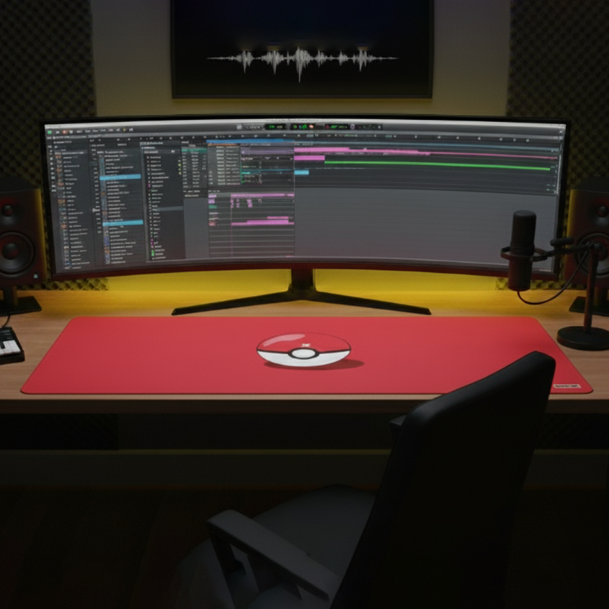 The Original Catch | Red & White Minimalist Gaming Mousepad | Pokemon Inspired