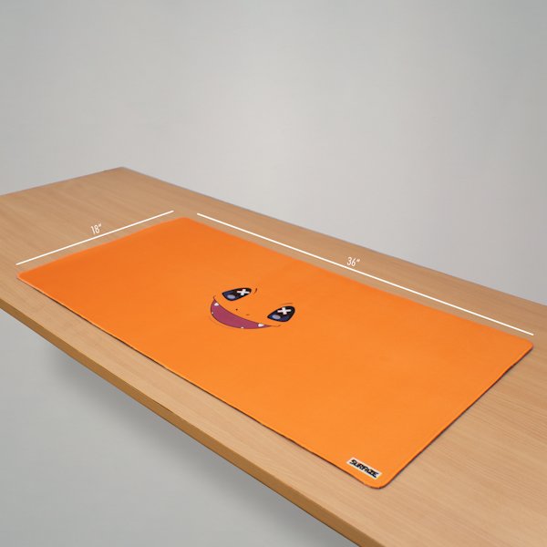 The Fire Starter | Minimalist Fire-Type Desk Mat | 36"x18" | Vivid Orange Aesthetic - Image 3