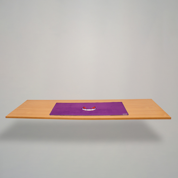 SHADOW GRIN | Minimalist Ghost-Type Desk Mat | 36"x18" | Deep Purple Aesthetic - Image 6