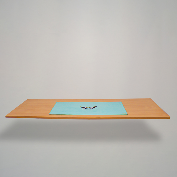 SQUAD LEADER | Minimalist Anime Character Desk Mat | 36"x18" | Cool Teal - Image 3